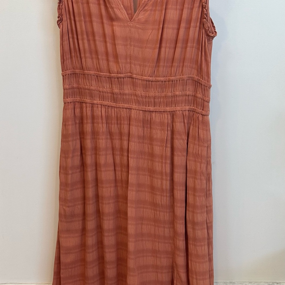 EUC Anthropologie terracotta pink dress size Large